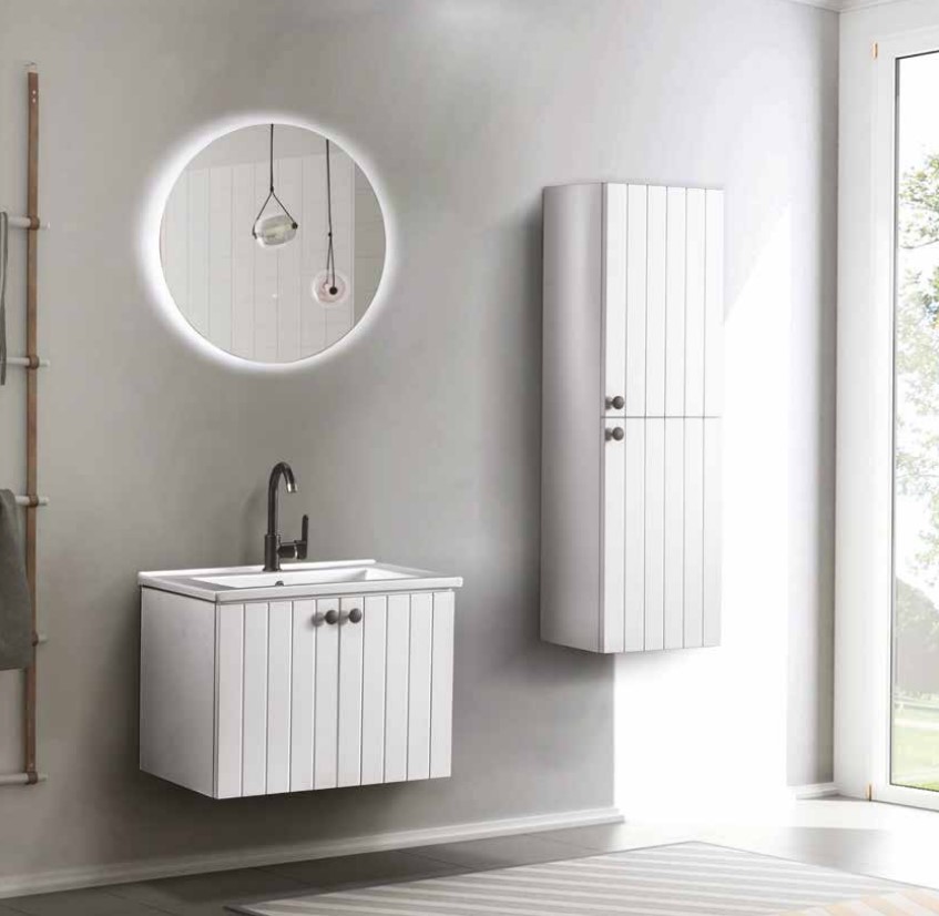 BANYO DOLABI D-LINE BEYAZ 65 CM - TAKIM
